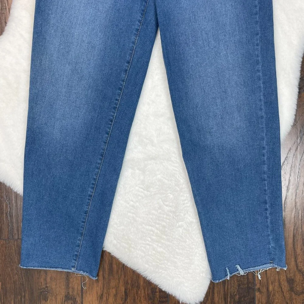 Social Standard Jeans 10 Slim Straight Blue Medium Wash High-Rise Stretch Womens